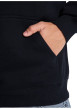 Thumbnail Sweat en coton mélangé noir uni avec une coupe droite et une capuche - Image 5