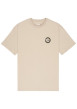 Thumbnail T-shirt en coton beige uni avec une coupe droite et un col rond