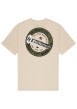 Thumbnail T-shirt en coton beige uni avec une coupe droite et un col rond - Image 2