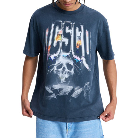 T-shirt en coton bleu marine avec un col rond...