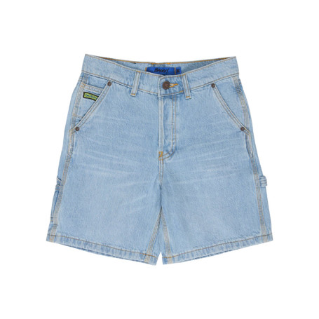 Short en coton bleu uni pourvu de multiples...