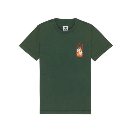 T-shirt en coton vert sapin uni avec un col...