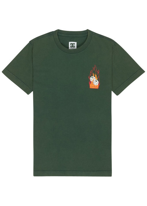 T-shirt en coton vert sapin uni avec un col rond et des manches courtes