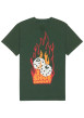 Thumbnail T-shirt en coton vert sapin uni avec un col rond et des manches courtes - Image 2