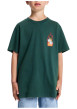 Thumbnail T-shirt en coton vert sapin uni avec un col rond et des manches courtes - Image 3