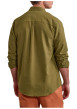 Thumbnail Chemise en coton kaki unie avec une coupe droite et un col américain - Image 4