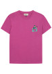 Thumbnail T-shirt en coton fuchsia uni avec une coupe droite et un col rond