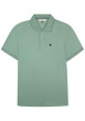 Thumbnail Polo en coton vert uni avec une coupe droite et un col boutonné