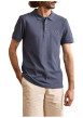 Thumbnail Polo en coton bleu gris uni avec une coupe droite et un col boutonné - Image 2