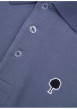 Thumbnail Polo en coton bleu gris uni avec une coupe droite et un col boutonné - Image 5