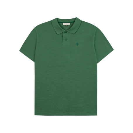 Polo en coton vert uni avec un logo brodé et un...