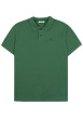 Thumbnail Polo en coton vert uni avec un logo brodé et un col boutonné