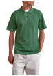 Thumbnail Polo en coton vert uni avec un logo brodé et un col boutonné - Image 2