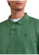 Thumbnail Polo en coton vert uni avec un logo brodé et un col boutonné - Image 4