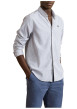 Thumbnail Chemise en coton et lin mélangé bleue à rayures avec un col américain - Image 2