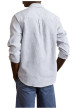 Thumbnail Chemise en coton et lin mélangé bleue à rayures avec un col américain - Image 3