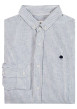 Thumbnail Chemise en coton et lin mélangé bleue à rayures avec un col américain - Image 5