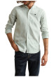 Thumbnail Chemise en coton et lin mélangé verte à rayures avec un col américain - Image 2