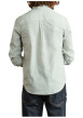 Thumbnail Chemise en coton et lin mélangé verte à rayures avec un col américain - Image 3