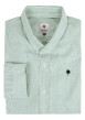 Thumbnail Chemise en coton et lin mélangé verte à rayures avec un col américain - Image 5