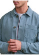 Thumbnail Surchemise en coton bleue unie avec une coupe droite et un col français - Image 4