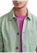 Thumbnail Surchemise en coton verte unie avec une coupe droite et un col français - Image 4
