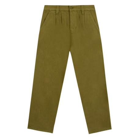 Pantalon chino en coton kaki uni avec une coupe...