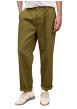 Thumbnail Pantalon chino en coton kaki uni avec une coupe bootcut et un logo brodé - Image 3