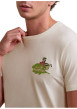 Thumbnail T-shirt en coton écru uni avec une coupe droite et un col rond - Image 4