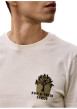 Thumbnail T-shirt en coton écru uni avec un col rond et une coupe droite - Image 3