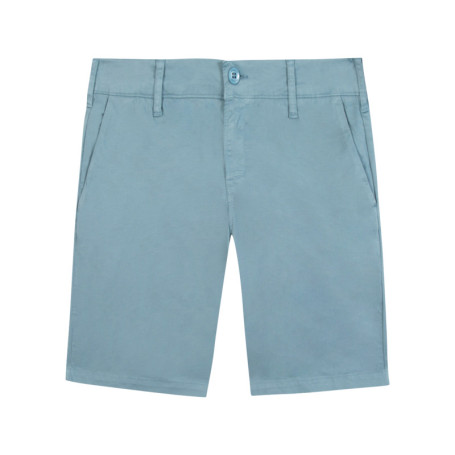 Short chino en coton bleu ciel uni avec une...