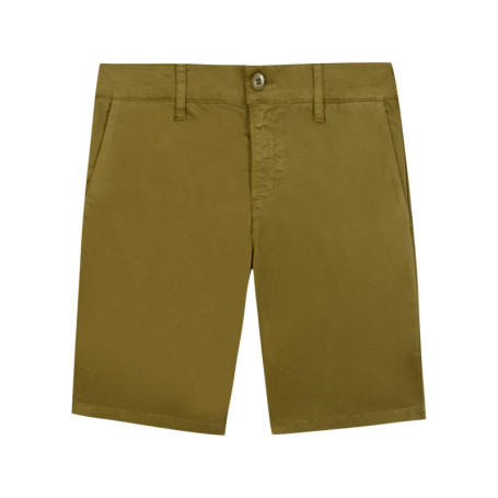 Short chino en coton kaki uni avec une coupe...