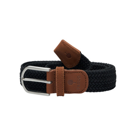 Ceinture noire unie tressée avec une boucle et...