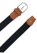 Thumbnail Ceinture noire unie tressée avec une boucle et un logo embossé - Image 2