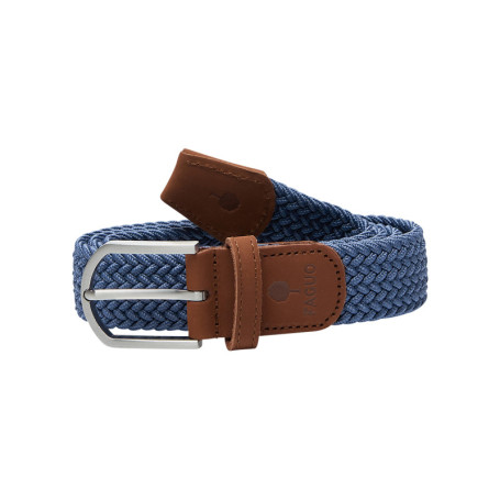 Ceinture bleue unie tressée avec une boucle et...