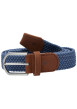 Thumbnail Ceinture bleue unie tressée avec une boucle et un logo embossé