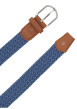 Thumbnail Ceinture bleue unie tressée avec une boucle et un logo embossé - Image 2