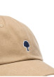 Thumbnail Casquette en coton beige unie avec un logo brodé bleu marine - Image 4