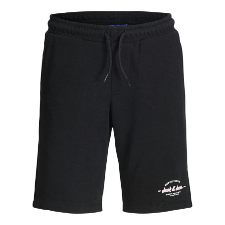 Short jogging noir uni avec une coupe droite et...