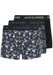 Thumbnail Boxer classique en coton biologique noir à motifs avec une taille élastiquée