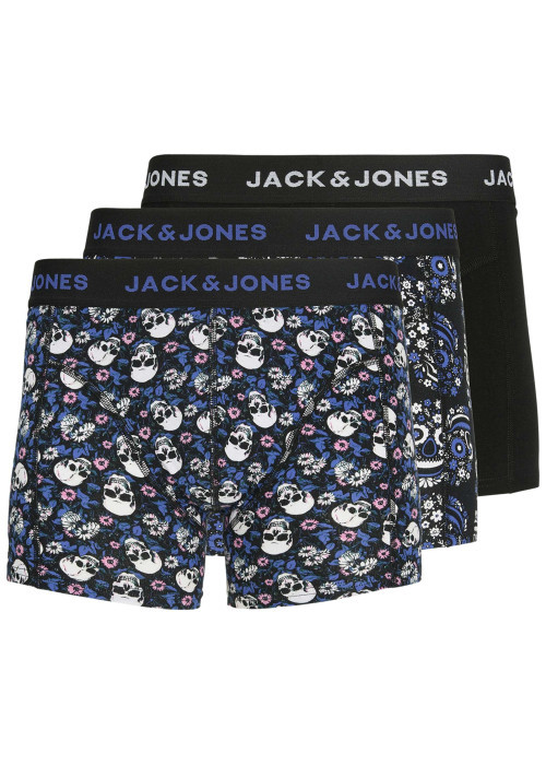 Boxer classique en coton biologique noir à motifs avec une taille élastiquée