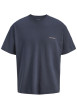 Thumbnail T-shirt en coton anthracite imprimé avec une coupe droite et un col rond