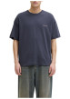Thumbnail T-shirt en coton anthracite imprimé avec une coupe droite et un col rond - Image 3