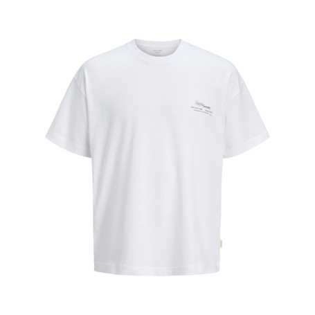 T-shirt en coton blanc imprimé avec une coupe...