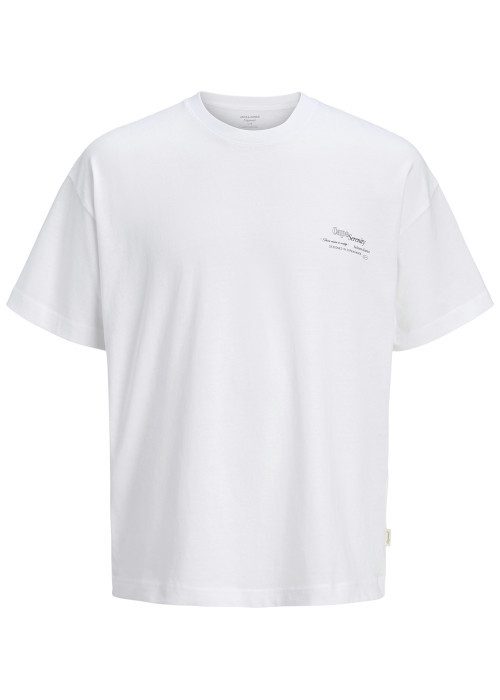 T-shirt en coton blanc imprimé avec une coupe...