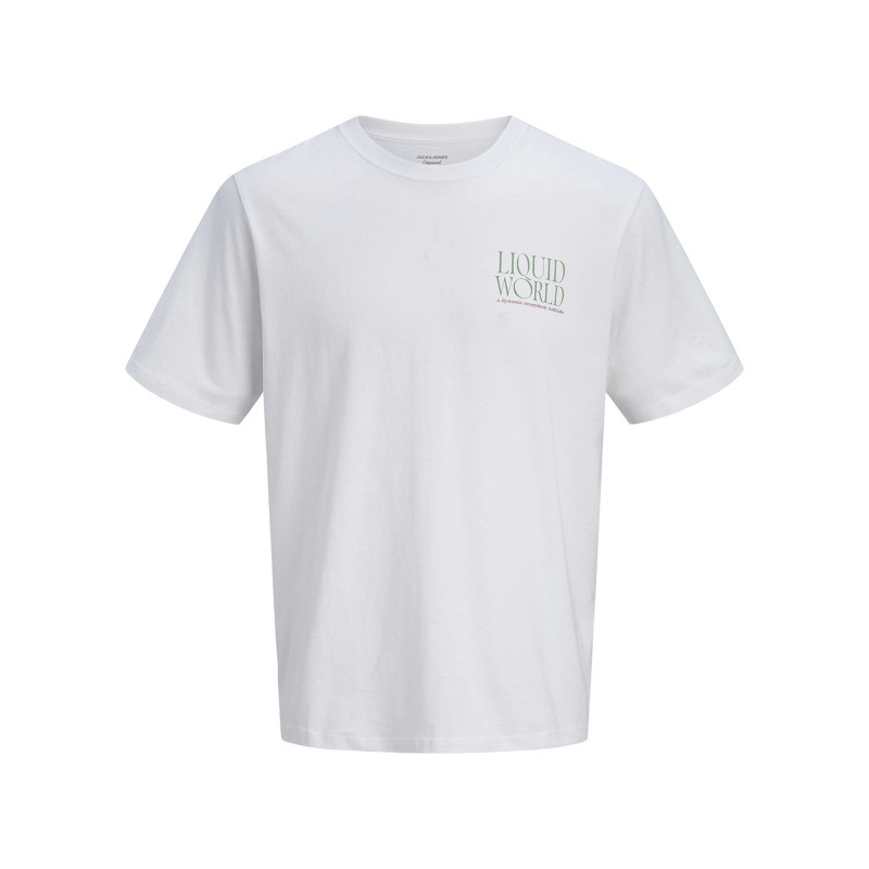 Jack & Jones - T-shirt En Coton Blanc Imprimé Avec Un Col Rond Et Des Manches Courtes - Blanc Jack & Jones - T-shirt En Coton Blanc Imprimé Avec Un Col Rond Et Des Manches Courtes - Blanc