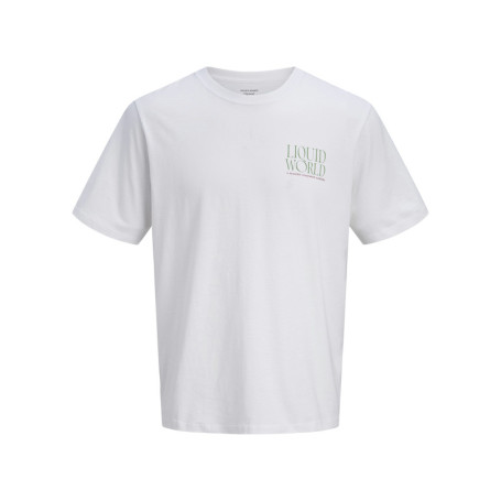 T-shirt en coton blanc imprimé avec un col rond...