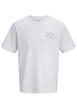 Thumbnail T-shirt en coton blanc imprimé avec un col rond et des manches courtes