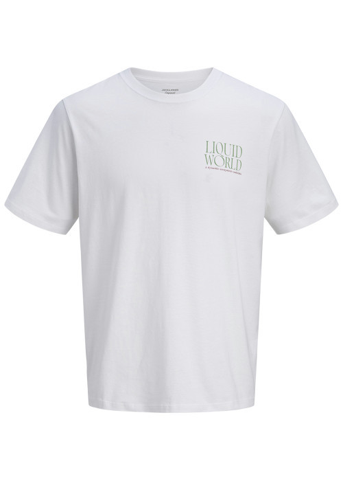 T-shirt en coton blanc imprimé avec un col rond...