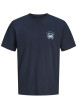 Thumbnail T-shirt en coton bleu marine imprimé avec un col rond et des manches courtes